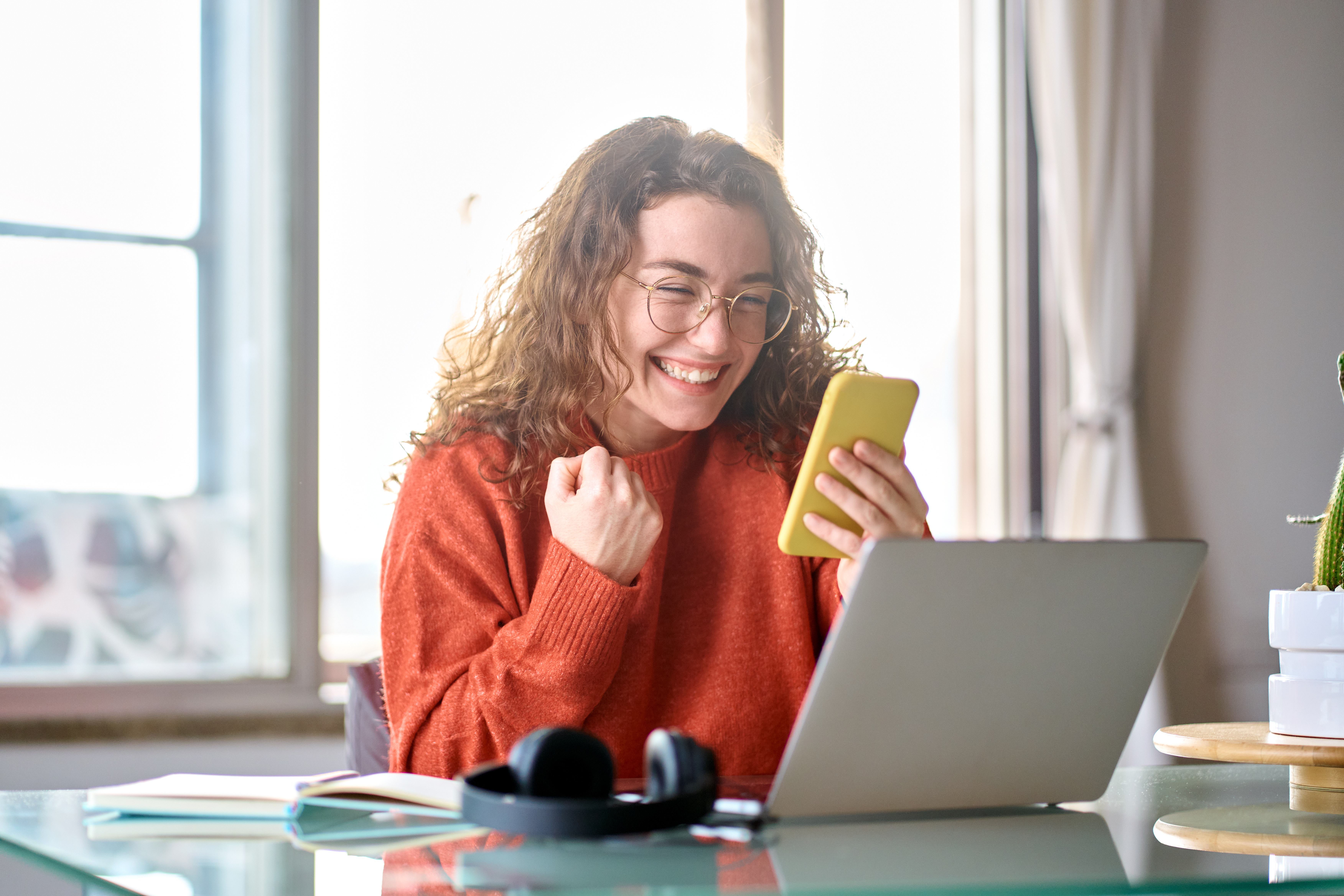 Woman talking on phone